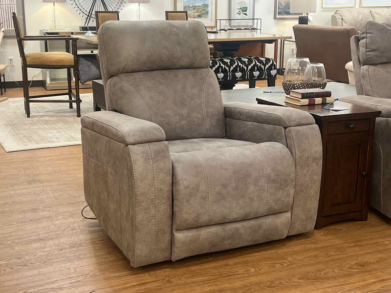 Grey Microsuede Power Recliner