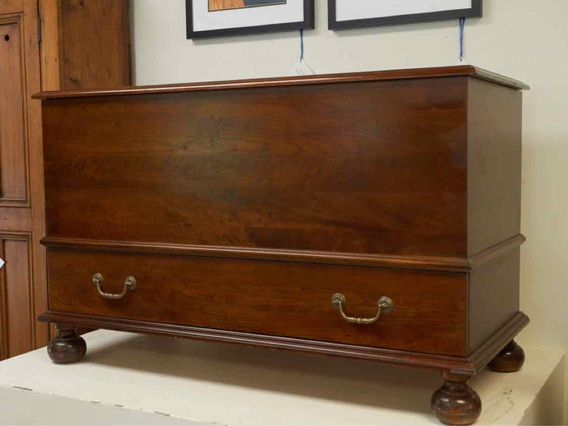 Mahogany Blanket Chest With Turned Feet