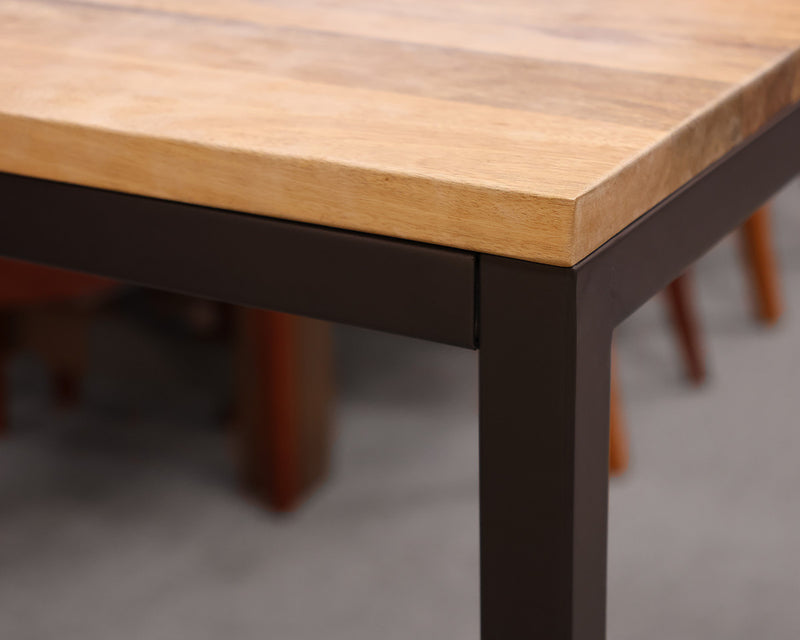 West Elm Counter Height Parsons Table with Acacia Top on Steel Legs