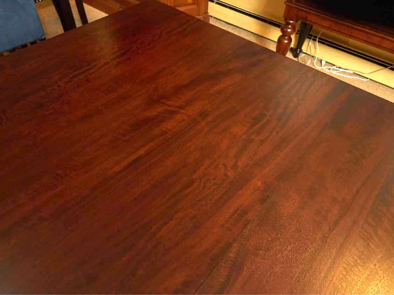 Crate & Barrel 'Cabria' Dark Stained Mango Wood  & Leaf Dining Table