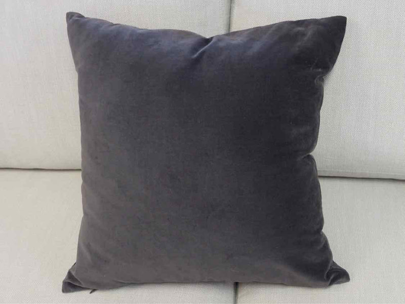 Charcoal Velvet Accent Pillow