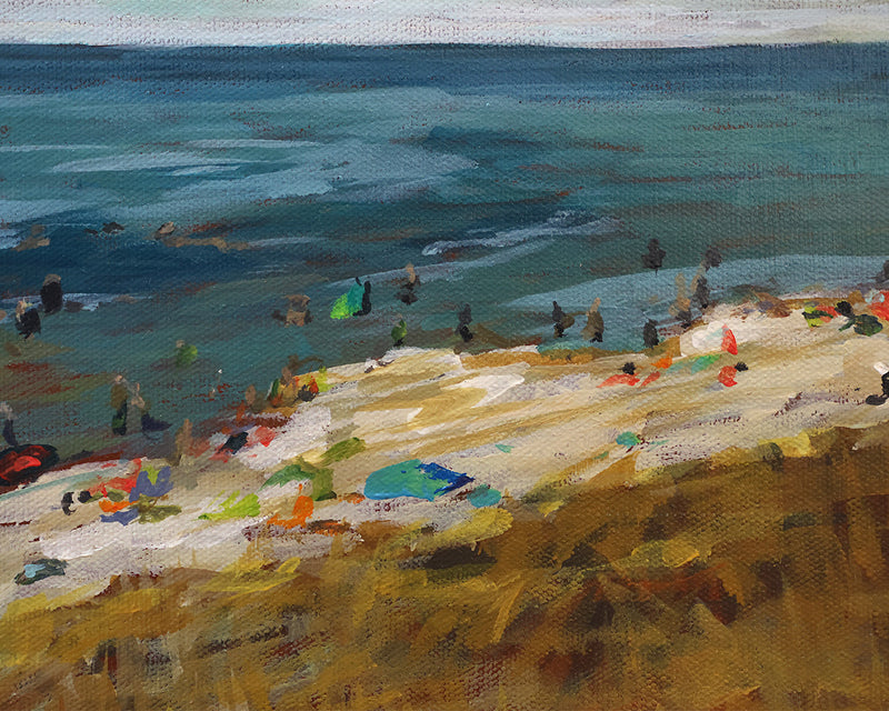 Original Signed Acrylic Painting of Beach Scene