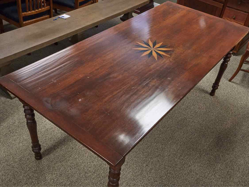 Fauld Cherry Dining Table With Compass Rose Inlay