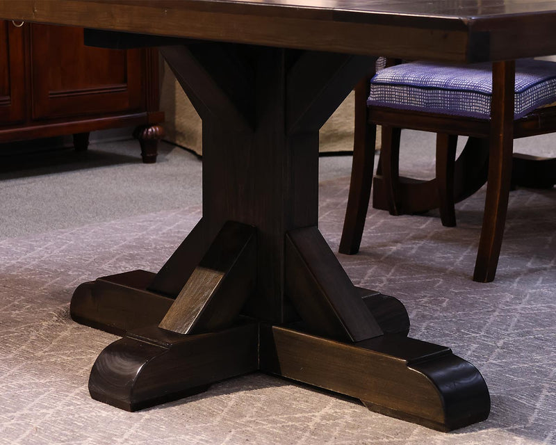 Rustic Trades ' Jameson' Walnut Dark Finish Pedestal Dining Table