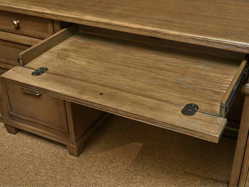 Martin Bleached Wood 4 Drawer ,File  Credenza With Hutch