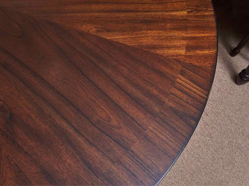 Walnut In Dark Stain Round Contemporary Dining Table