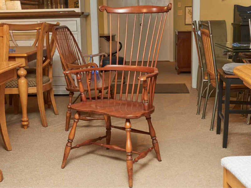 Cherry Finish Windsor Comb Back Arm Chair