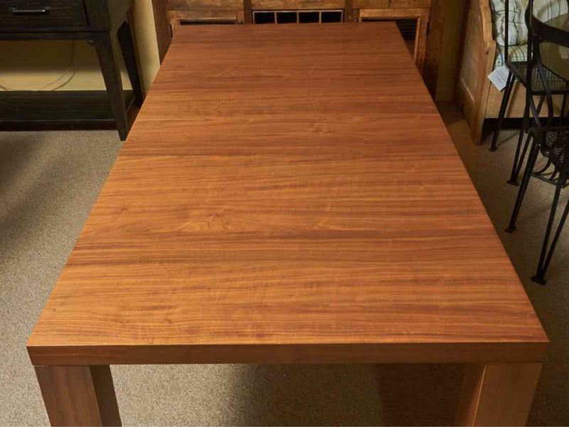 Zebrawood Veneer With Self Storing 19.5" Leaf Dining Table