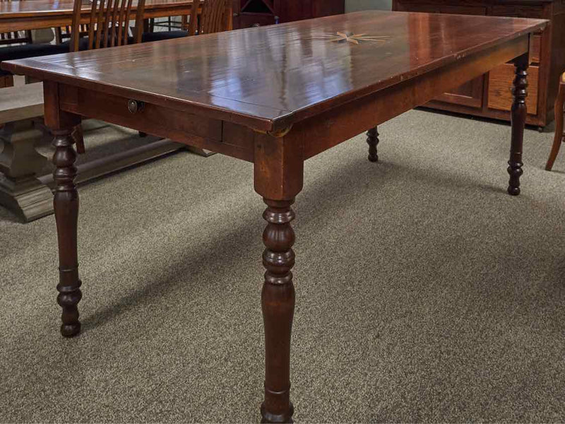 Fauld Cherry Dining Table With Compass Rose Inlay