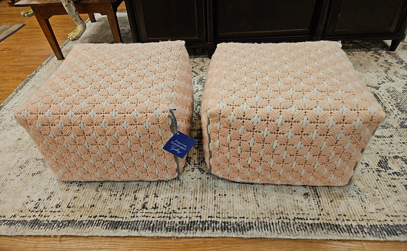 Pair of GAN Rugs 'Silai' Collection Small Poufs