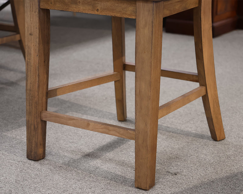 Jofran Expanding Counter Height Table & Set of 6 Stools in Grey Wash Finish