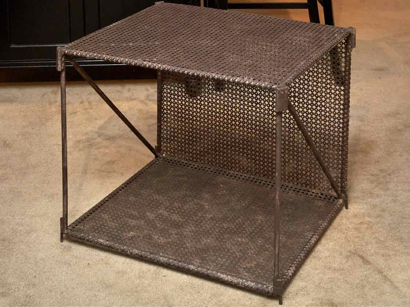 French Metal Perforated 1920"s Side Table