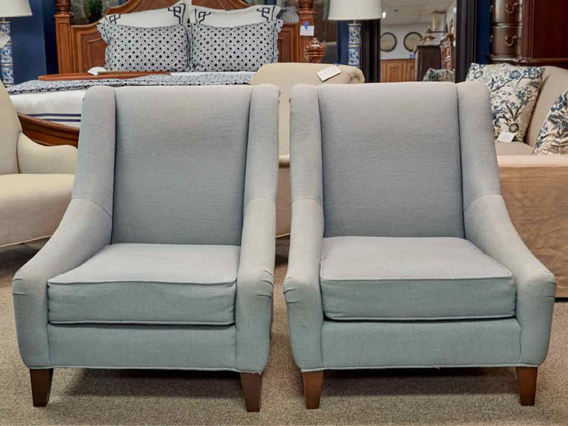 Pair of Mitchell Gold 'Marlena' Chairs in Sky Blue