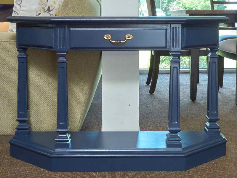 Ethan Allen  Entry Hall Table in' Maine Blueberry Blue' finsh with 1 Drawer