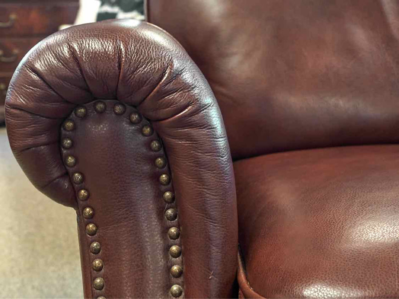 Leather Roll Arm Recliner