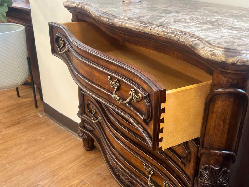 3 Drawer Mahogany Stone Top Chest