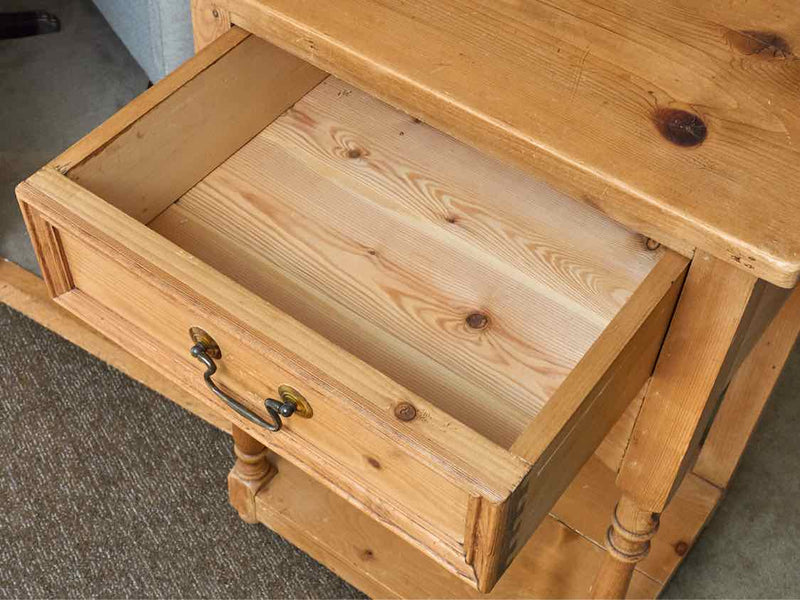 Natural Pine Table 1 Drawer & Shelf Side Table