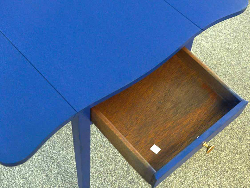 Royal Blue Dropleaf Table