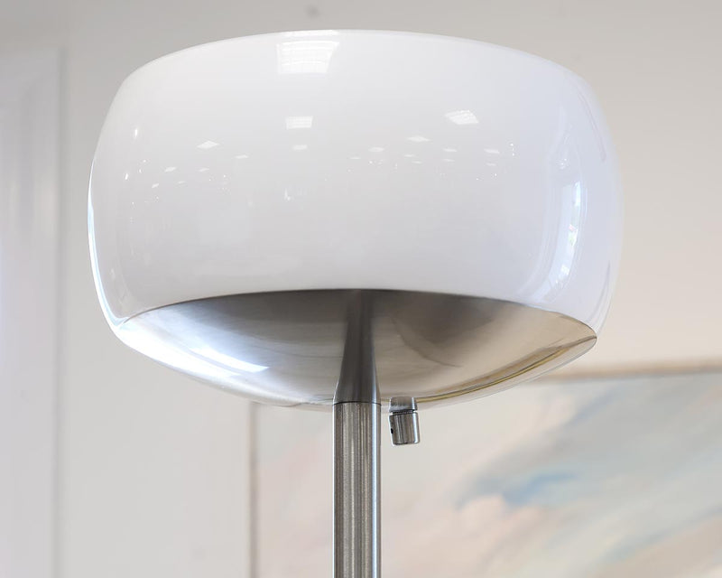 Chrome Floor Lamp with Milk Glass Globes