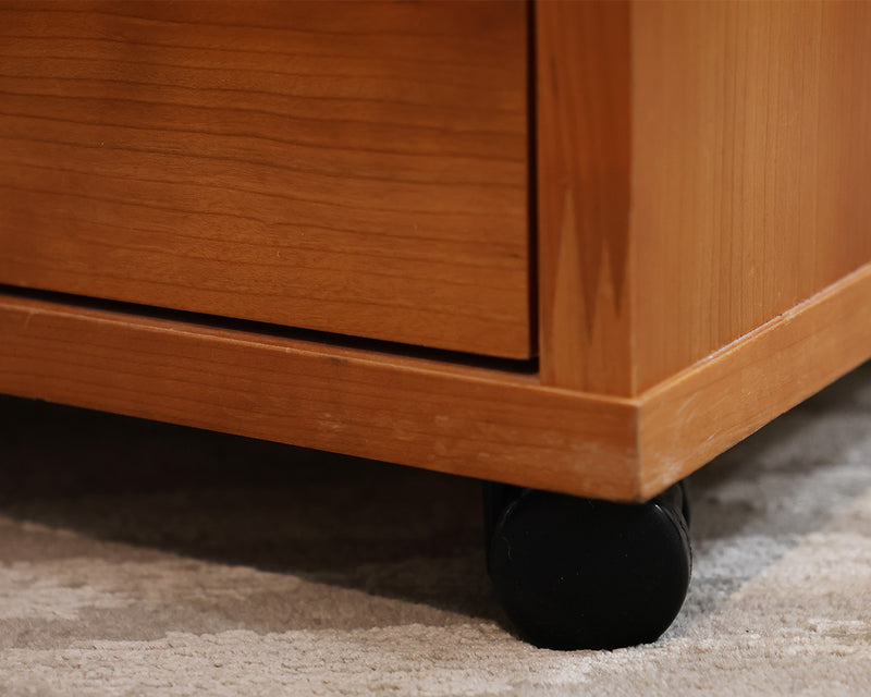 Room & Board Rolling File Cabinet in Cherry with Aluminum Pulls