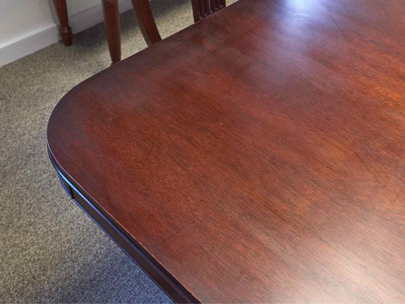 Mahogany  Duncan Phyfe Double Pedestal Table & 6 Chair Set