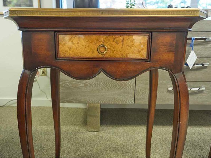 Pair of Theodore Alexander ' Eglomise' Chestnut Side Table