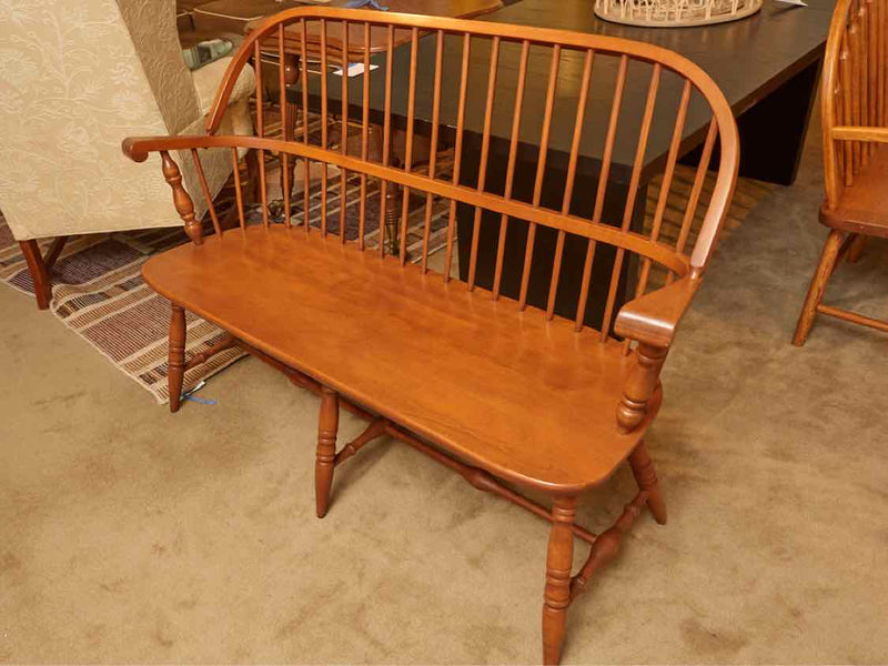 Maple Windsor Back Bench with Arms