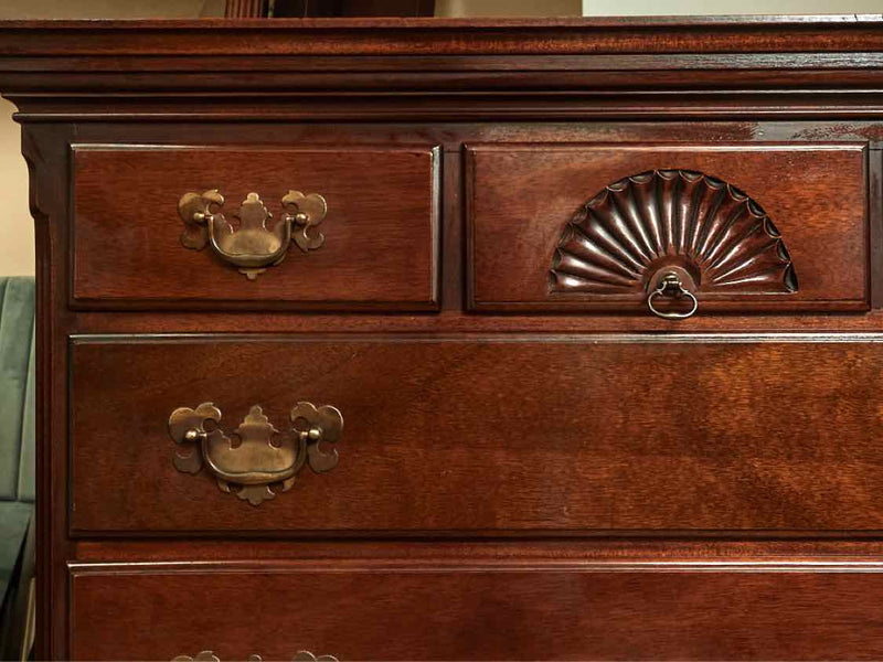 Kling Mahogany 6 Over 3 With Carved Fan Accent  Chest