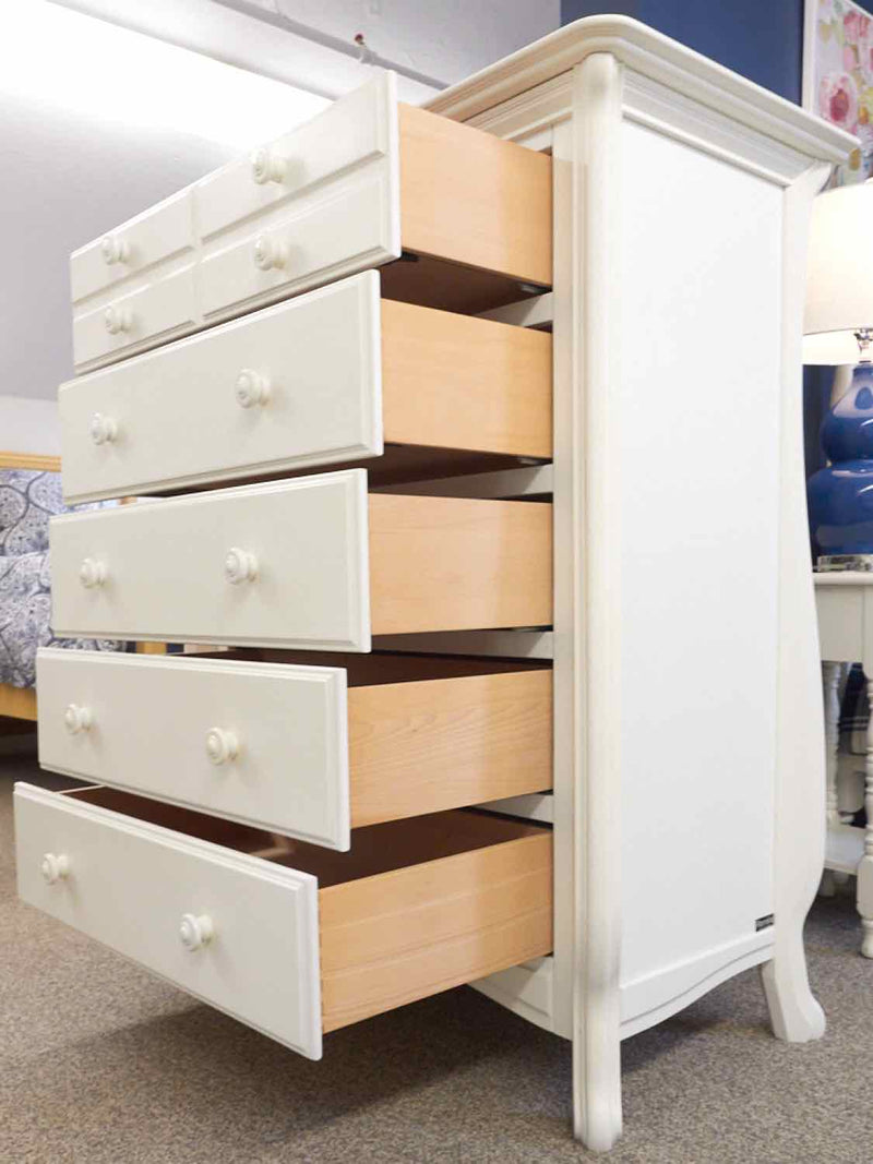 Romina Five Drawer White Chest