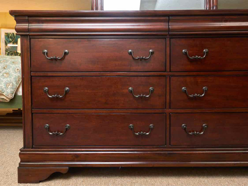 Liberty Furniture Dark Cherry Stained 8 Drawer  Dresser With Mirror