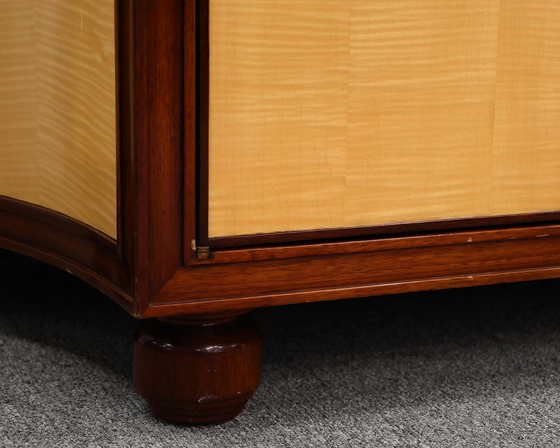 Custom Mahogany Cabinet with Tiger Maple Doors with Key Detail