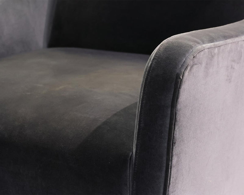 Pair of Room & Board Transitional Vance Wing Chairs in Charcoal Grey Velvet