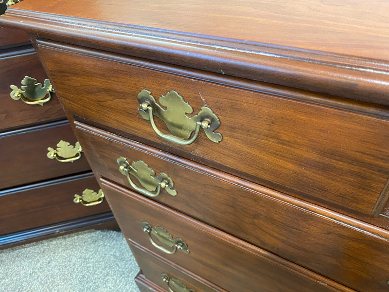 Henkel Harris Solid Cherry  9 Drawer Dresser with Chippendale Brass Hardware