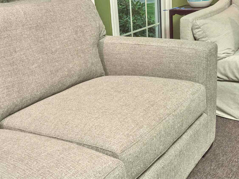 Crate & Barrel "Axis II" Custom Gray Brown  High Performance Fabric 3 Seat Sofa