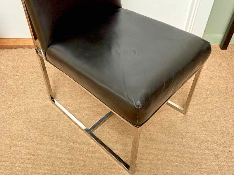 Black Bonded Leather Office Chair with Steel Frame