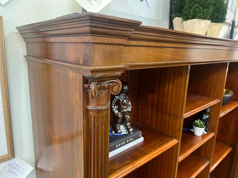 Mahogany Bookcase w/ Fluted Accents