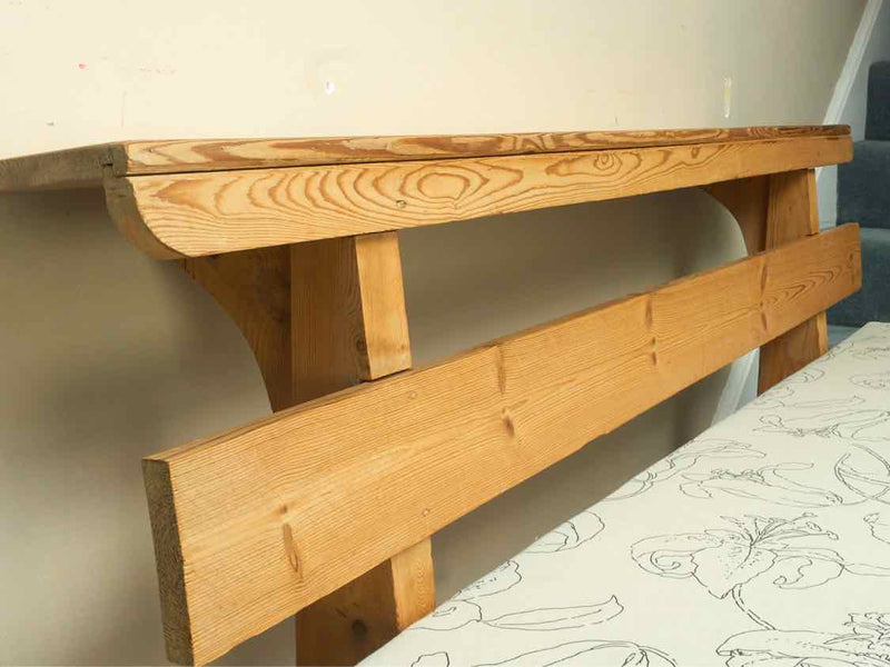 Rustic Pine Bench With Back Shelf Includes Custom Cushion