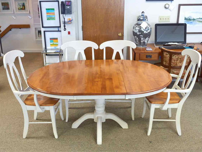 Boston Interiors Round Maple Table & Set of Six Chairs