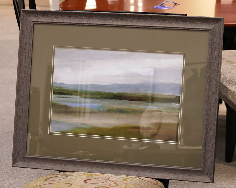 "Foothills with Lake II" Framed Print