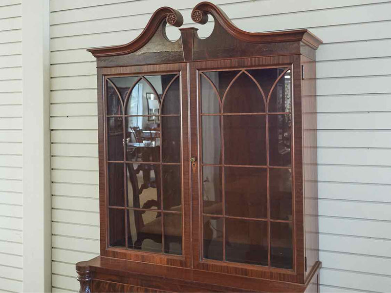 Mahogany Display Cabinet with 2 Glass Doors & 2 Drawers