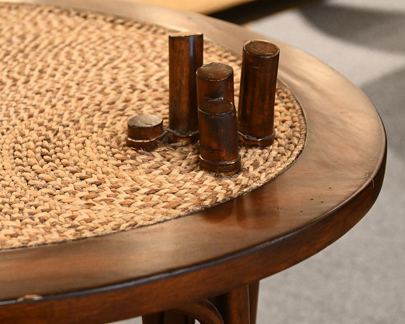 Palecek Bamboo Table w/ Braided Inlay