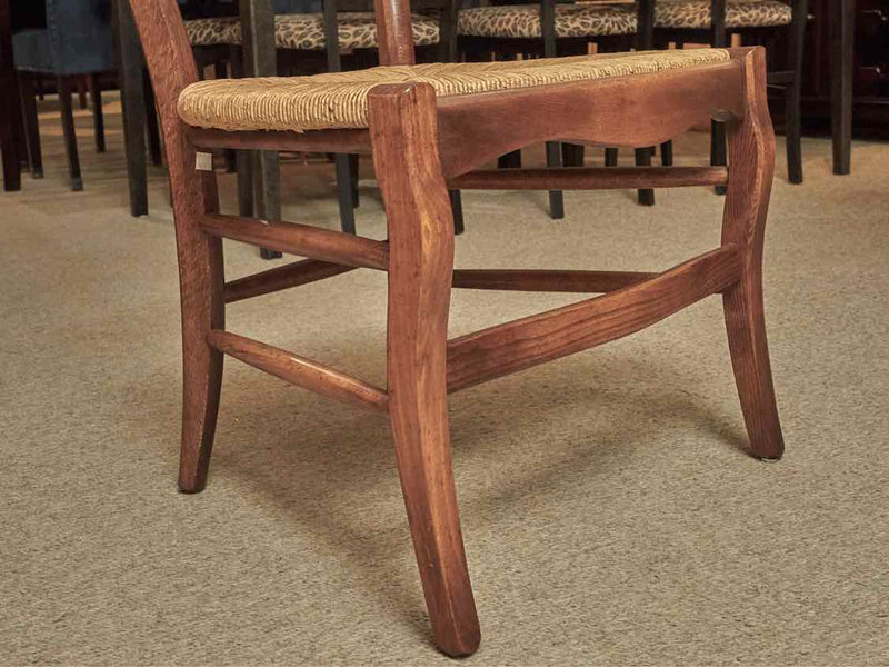 Set Of 6 Ash LadderBack Rush Seat Dining Chairs