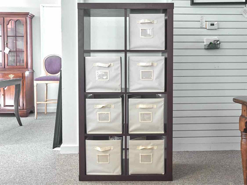 Walnut Finish 8 Cubby Storage Unit