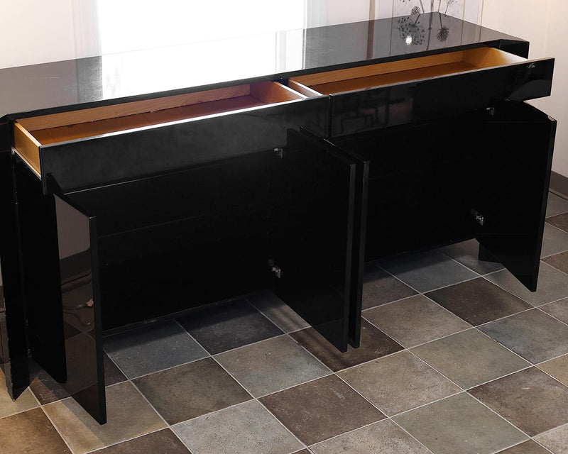 Contemporary Sideboard in Black Lacquer Finish