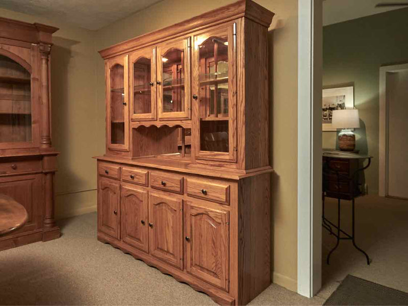 Oak 4 Glass Door 4 Drawer 4 Lower Door China Cabinet