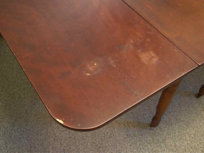 19th Mahogany Drop Leaf  Gate Leg Dining Table on Casters