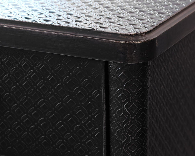 Pair of Arhaus Black Embossed  Nightstands with 2 Drawers