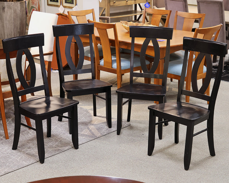 Set of 4 Dining Chairs in Black Finish