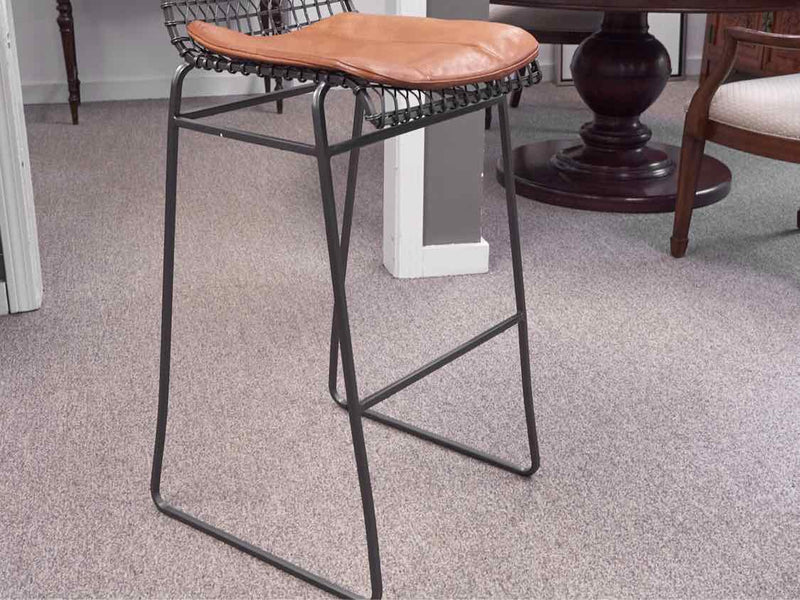 Set of 2 Crate & Barrel 'Tig' Wire Frame Bar Stools