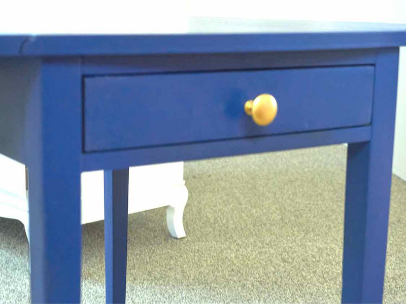 Royal Blue Dropleaf Table